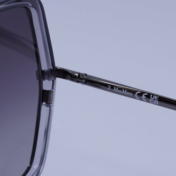 MaxMara ELSA3 MM0054 12B Sunglasses Ruthenium Geometric Frame, Smoke Lenses - Picture 6 of 9